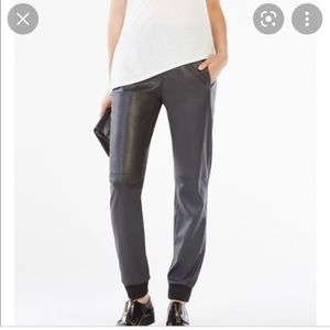 Vegan Leather high waist jogger pant BCBG size small